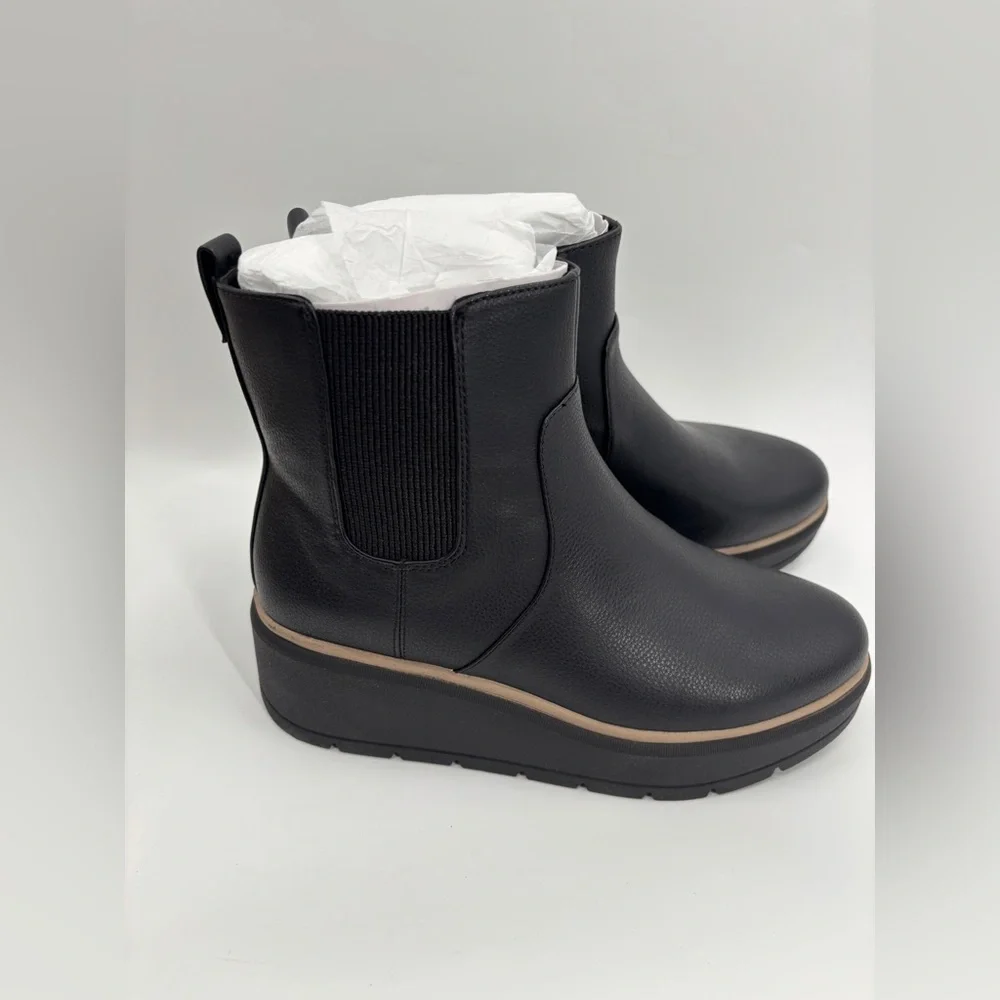 Dr. Scholl's Nice Day Max Chelsea Platform Boots Black Pebbled - Picture 5 of 7